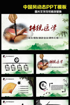 中國傳統醫學文化傳播動態PPT模板